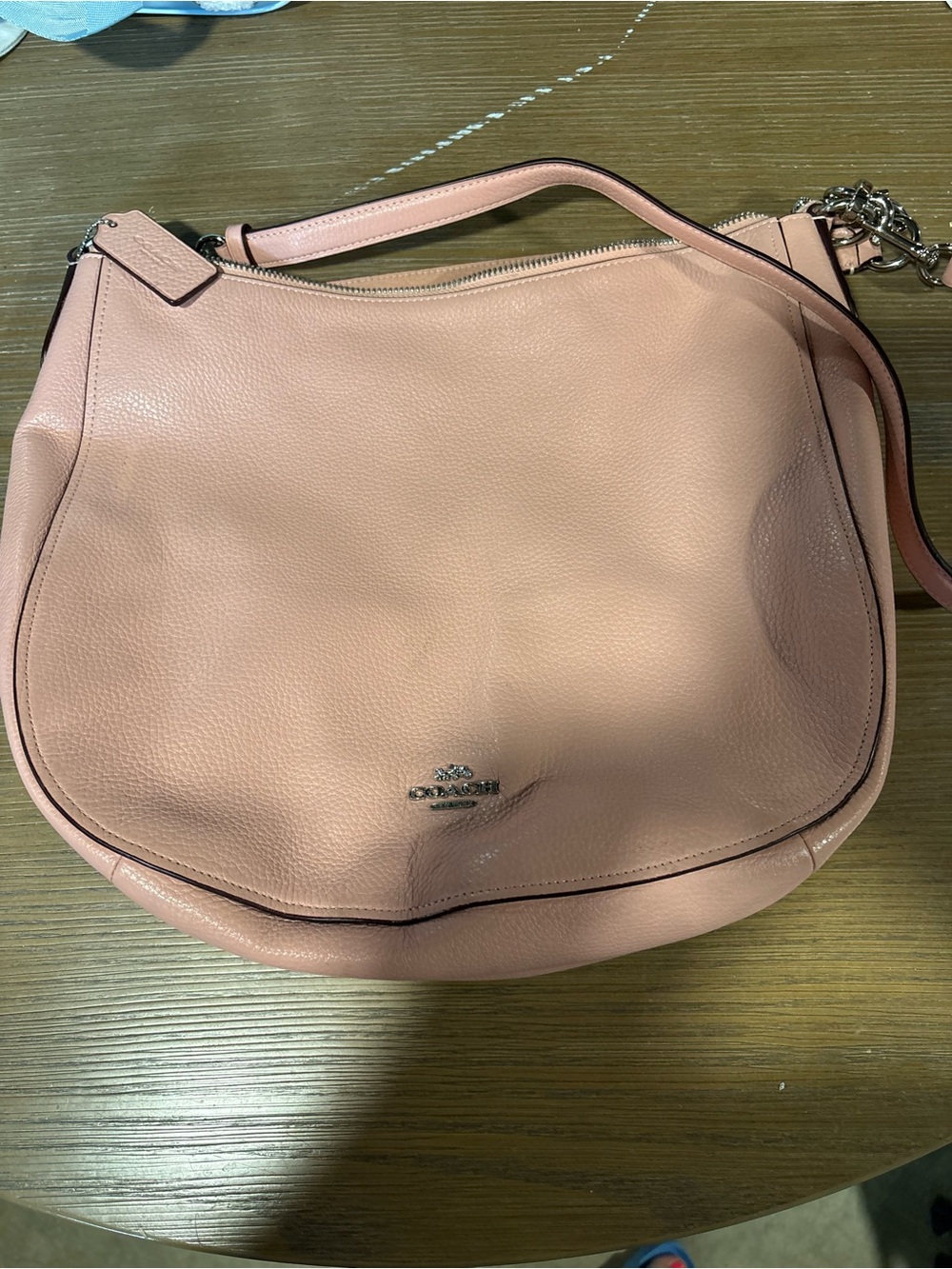 Coach Pebbled Leather Shoulder Bag in Blush